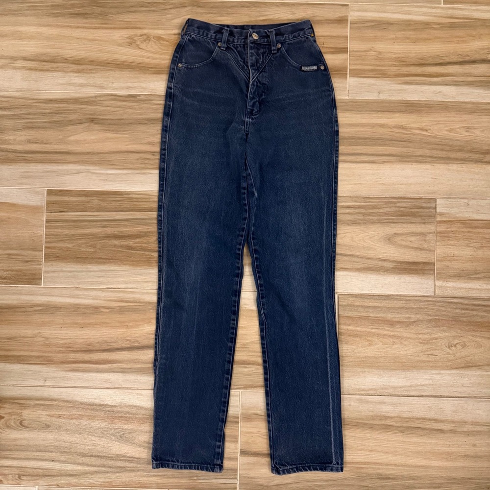 Vtg Roughrider by Circle T Western Jeans 24x33 Made in USA Star Concho High Rise
